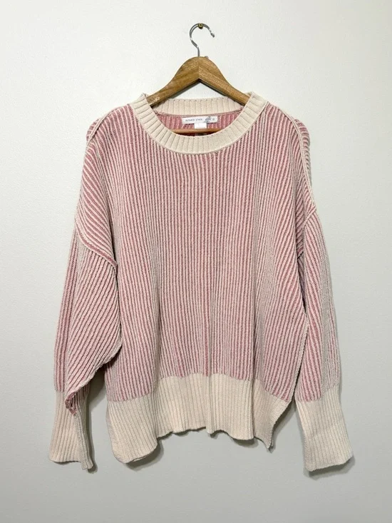 Altar’d State Pink Striped Sweater Size Large Chenille - Picture 2 of 7